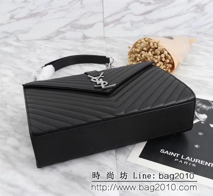 YSL聖羅蘭 經典款 互扣式金屬YSL標誌 原版南非皮肩背包 26588 YAS1020